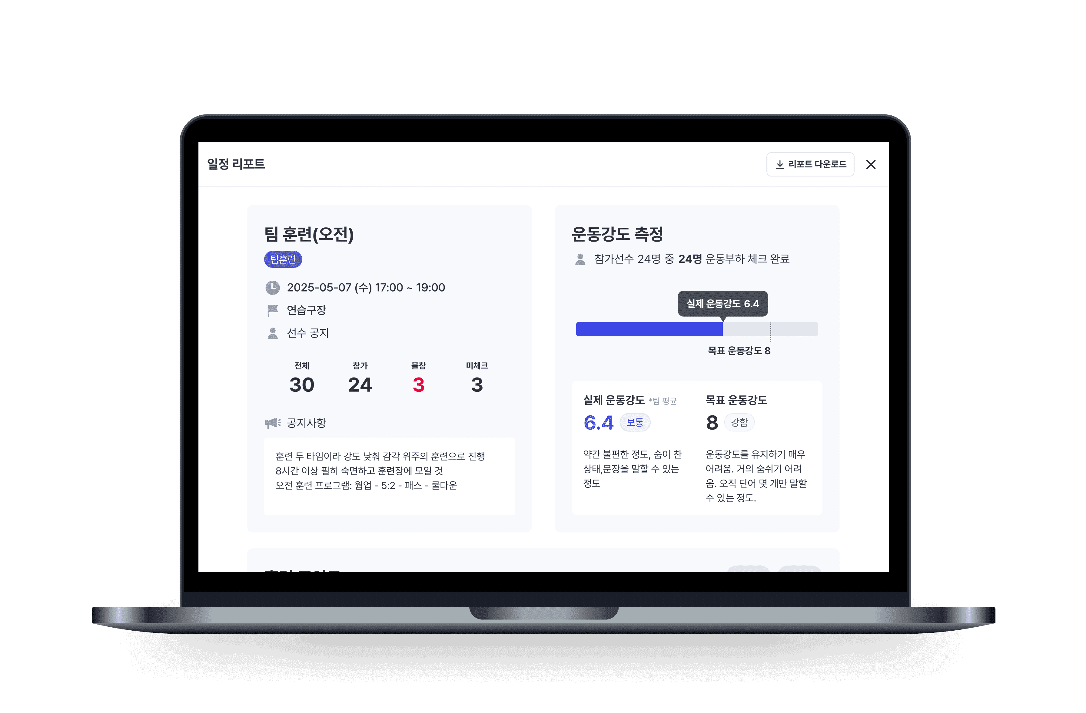 training report